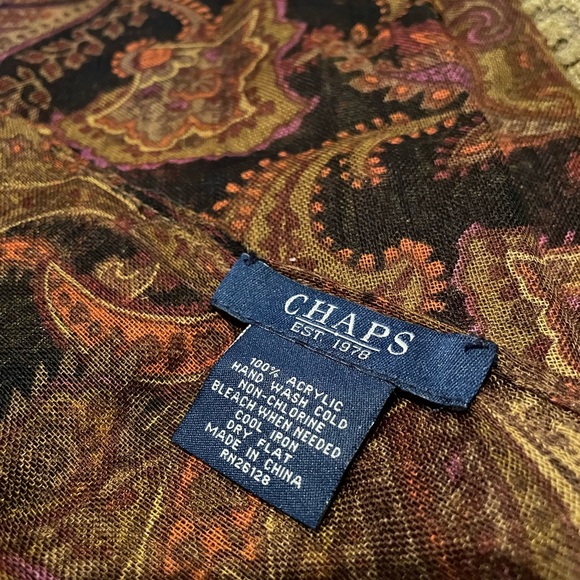 Chaps Paisley Scarf in Rich Color Hues - Picture 7 of 9
